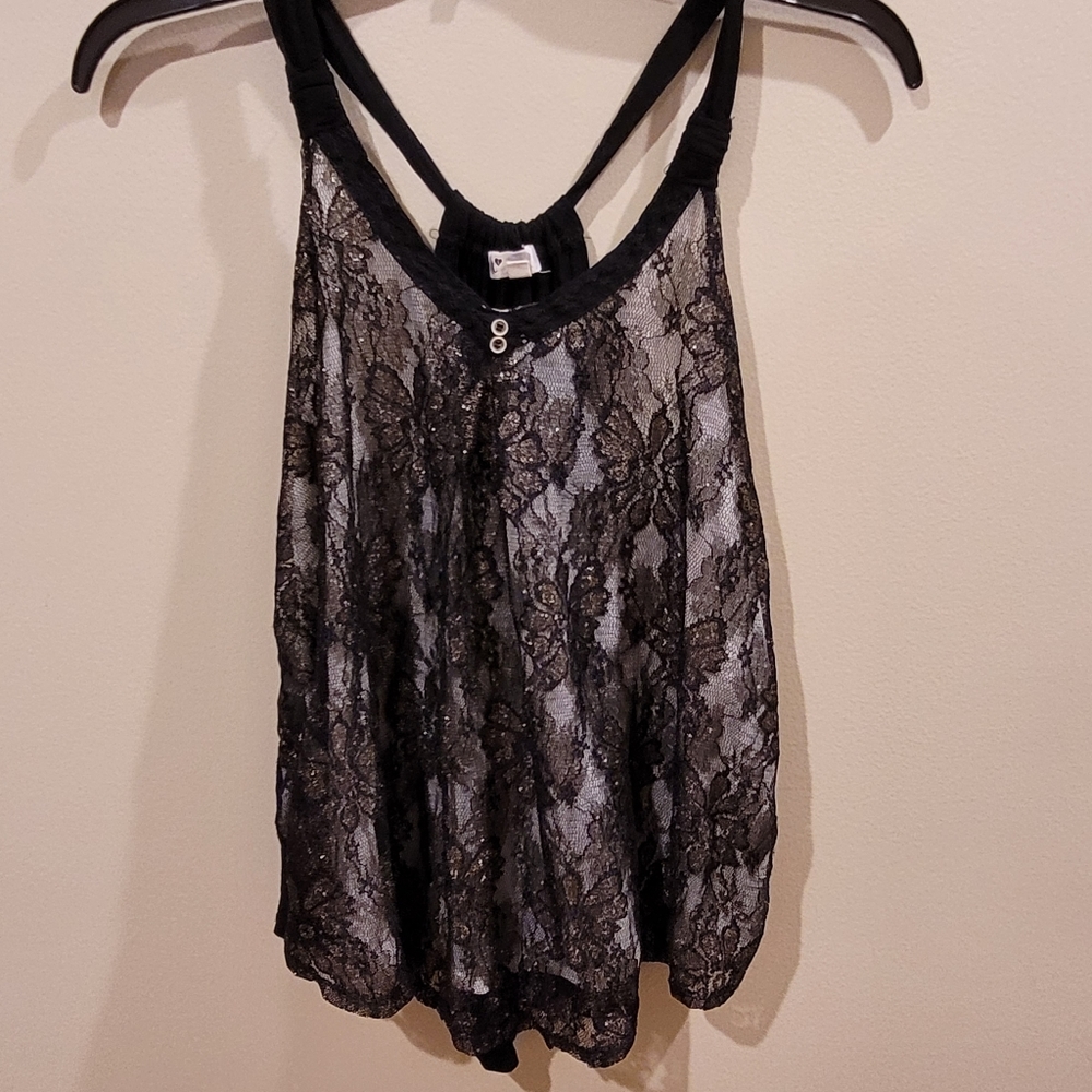 Black and gold tank top